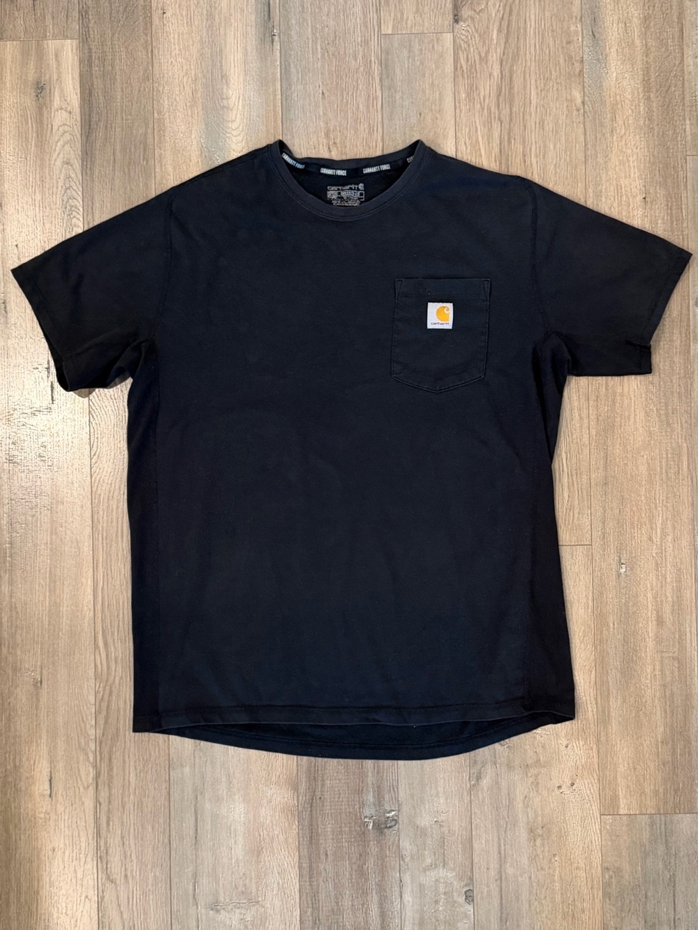 Carhartt Black Short-Sleeve Pocket Tee with Logo Patch